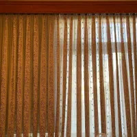 پرده  حریر و گیپور کار شده و کتیبه سالم در حد صفر