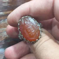 انگشتر نقره با سنگ عقیق