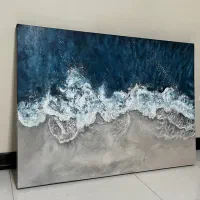 تابلو نقاشی دریا برجسته کار دست ابعاد ۱۰۰در۸۰