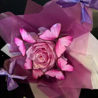 دسته گل روبانی و بوکت پروانه ای|گل مصنوعی|شیراز, درکی|دیوار