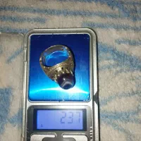 انگشتر باباقوری. عقیق سبز. یاقوت زرد