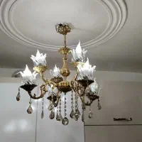 لوستر 4شاخه 8لامپ|لوستر و چراغ آویز|تبریز, |دیوار