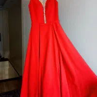 لباس مجلسی قرمز سفارشی مزون دوز