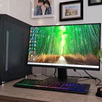 سیستم گیمینگ و طراحی + مانیتور + موس و کیبورد