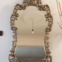 آینه کنسول جاشمعی ساعت برنجی قدیمی|مبلمان خانگی و میز عسلی|لاهیجان, شیشه گران|دیوار