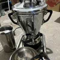 سماور برق همراه سینی و کاسه و پارچ استیل مارک plan|سماور، چای‌ساز، قهوه‌ساز|تهران, استاد معین|دیوار
