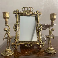 اینه شمعدان تمام برنز
