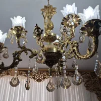 فروش لوستر برنزی ۶ شعله شیک بسیار نو