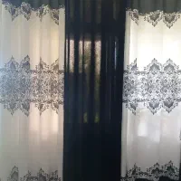 پرده پانجی سه تیکه .جفت برای دو پنجره|پرده، رانر، رومیزی|رضوانشهر, |دیوار