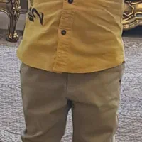 پیراهن شلوار پسرانه کتان مناسب ۴ تا ۶ سال