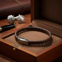 دستبند چرم جدید و خاص هدیه مو یار زلف یار جا کارتی|زیورآلات و اکسسوری|چناران, |دیوار