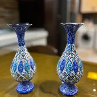 یک جفت گلدان میناکاری