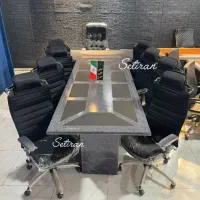 مبلمان اداری میز سه قاب طلایی کد ۸