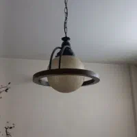 یک جفت لوستر چوبی با حباب و دیوارکوب کریستالی|لوستر و چراغ آویز|مشهد, هفت تیر (حافظ)|دیوار