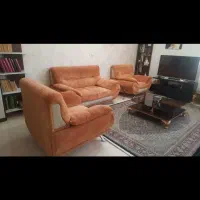 مبلمان نیم ست پارچه مخمل راحتی با میزوسط