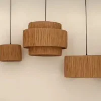 لوستر و آباژور دستساز با رافیا سبک بوهو و طبیعی|لوستر و چراغ آویز|کرج, مهرویلا شمالی|دیوار