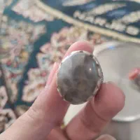 دو عدد انگشت نقره عقیق سلیمانی و یمنی اصل