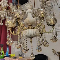 لوستر هشت شاخه مدل خطی چهار+چهار طلاکوب|لوستر و چراغ آویز|تهران, کیانشهر|دیوار