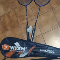 ست جفت راکت بدمینتون WISH PRO2000 تیتانیوم اصلی نو