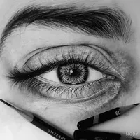 نقاشی سیاه قلم چهره ، و اجزای صورت مثل چشم|تابلو، نقاشی، عکس|مشهد, کارمندان دوم|دیوار