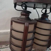لوستر دو شاخه چوبی|لوستر و چراغ آویز|اراک, |دیوار