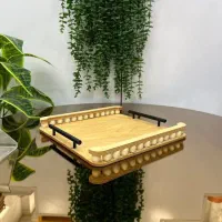 سینی چوبی جفتی قلبی (انواع سینی چوبی)|ظروف سرو و پذیرایی|بیرجند, |دیوار