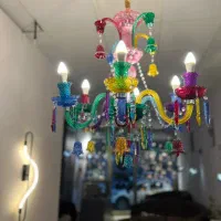 لوستر رنگی شش شاخه