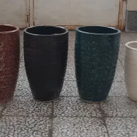 گلدان سفالی قطر ۲۸ ارتفاع ۴۸ سانتیمتر