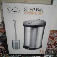 سطل زباله استیل همراه با اسفنج و فرچه توالت استیل|لوازم نظافت|بندر انزلی, آذربایجان|دیوار