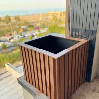 گلدان،فلاورباکس چوب ترمو وچوب پلاست