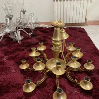 ۴عددلوستر۸ شاخه۱۶شعله برنجی آب طلاو‌۱عد‌د۶شاخه|لوستر و چراغ آویز|تهران, شهرک آپادانا|دیوار