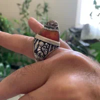 انگشتر عقیق دو پوست