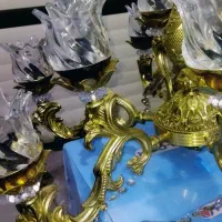 لوستر برنج و کریستال|لوستر و چراغ آویز|تبریز, |دیوار