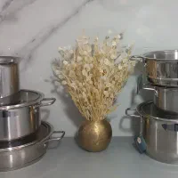 سرویس قابلمه استیل زولینگن آلمان کفه مسی نچسب نو