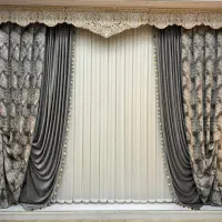 والان پرده دکوری مخمل پتینه توسی طلایی ترک|پرده، رانر، رومیزی|تهران, مولوی|دیوار