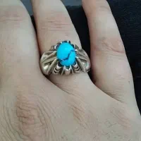 انگشتر نقره فیروزه نیشابور رکاب دست ساز