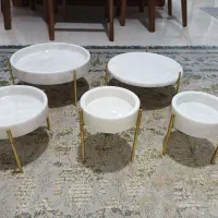 ست پنج تیکه سنگ مرمر.پایه ها برنج