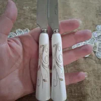 با سلام 23 عدد چاقو دسته سرامیکی و18عدد قاشق چنگال