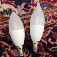 لامپ شمعی اشکی افتابی زرد لوستر 7 وات led چراغ مفت