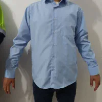 پیراهن مردانه سایز L تک رنگ آبی