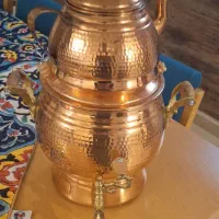 سماور و قوری رو گازی مسی چکشی زنجان