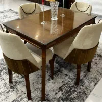 میز مبل ناهار خوری 4 نفره شیری