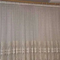 پرده گیپور همراه با دکور مخمل|پرده، رانر، رومیزی|تهران, علم و صنعت|دیوار