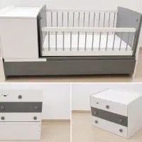 تخت خواب کودک و نوجوان تبدیل شونده همراه با کمد