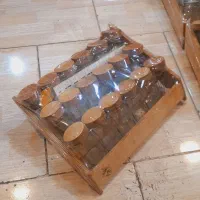 جا ادویه ۱۸تایی درب چوبی داخل کشویی|ظروف نگهدارنده، پلاستیکی، یک‌بارمصرف|قم, شهرک فاطمیه|دیوار