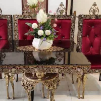 سرویس غذاخوری چهار نفره برنز. آکبند کامل|میز و صندلی غذاخوری|میاندوآب, |دیوار