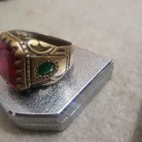انگشتر طلای هندی بانگین یاقوت سرخ و زمرد|جواهرات|اسلامشهر, شهرک قائمیه|دیوار