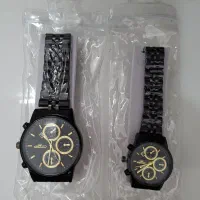 ساعت ست مشکی طلایی