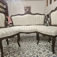 مبل هفت نفره استیل با میز جلو