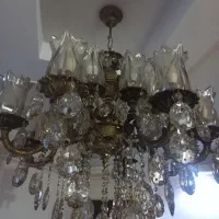 لوستربرنزآنتیک ۱۶شعله بالاله وکریستال خارجی